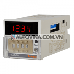 Phương thức hiển thị: LED 7 đoạn 4 chữ số
 	Phương thức hoạt động: Bộ đếm: Đếm lên, Đếm ngược, Đếm lên / xuống Bộ
hẹn giờ: Đếm lên, Đếm ngược
 	Thiết bị đầu cuối: Khối thiết bị đầu cuối
 	Hoạt động đầu ra: POWER ON DELAY, FLICKER
 	Nguồn điện: 100-240VAC ~ 50 / 60Hz
 	Kiểm soát đầu ra_Relay: SPDT (1c): 1
 	Cấu trúc bảo vệ: IP20 (bảng điều khiển phía trước)