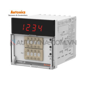 Mã sản phẩm: FX4M-2P4
 	Phương thức hiển thị: LED 7 đoạn 4 chữ số
 	Phương thức hoạt động: Bộ đếm: Đếm lên, Đếm ngược, Đếm lên / xuống Bộ
hẹn giờ: Đếm lên, Đếm ngược
 	Thiết bị đầu cuối: Khối thiết bị đầu cuối
 	Hoạt động đầu ra: POWER ON DELAY, FLICKER
 	Nguồn điện: 100-240VAC ~ 50 / 60Hz
 	Kiểm soát đầu ra_Relay: SPDT (1c): 2
 	Cấu trúc bảo vệ: IP20 (bảng điều khiển phía trước)