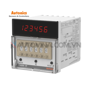 Mã sản phẩm: FM6M-1P4
 	Phương pháp hiển thị : 6 chữ số 4 chữ số
 	Phương thức hoạt động : Đếm xuôi, đếm ngược, đếm xuôi/ngược
 	Terminal : Terminal block
 	Nguồn cấp : 100-240VAC~ 50/60Hz
 	Nguồn cấp bên ngoài : Max. 12VDC  ±10% 50mA
 	Ngõ ra điều khiển_Relay : SPDT (1c): 1
 	Cấu trúc bảo vệ : IP20(bảng điều khiển phía trước)