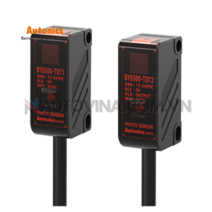 Mã sản phẩm: BYS500-TDT1,2
 	Loại phát hiện : Loại thu phát (loại tiêu chuẩn)
 	Khoảng cách phát hiện : 500mm
 	Khoảng cách phát hiện : Vật liệu đục min. Ø5mm
 	Nguồn sáng : LED hồng ngoại (940nm)
 	Thời gian đáp ứng : Max. 1ms
 	Nguồn cấp : 12-24VDC  ±10%(sóng P-P: max. 10%)
 	Chế độ hoạt động : Dark ON
 	Ngõ ra điều khiển : NPN mạch thu hở